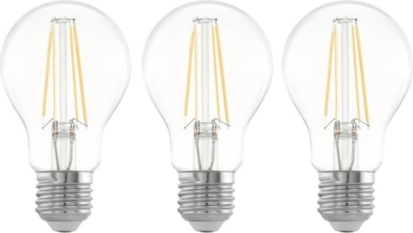 Eglo E27 A60 7W 806Lm 2700K 3 Stk Klar