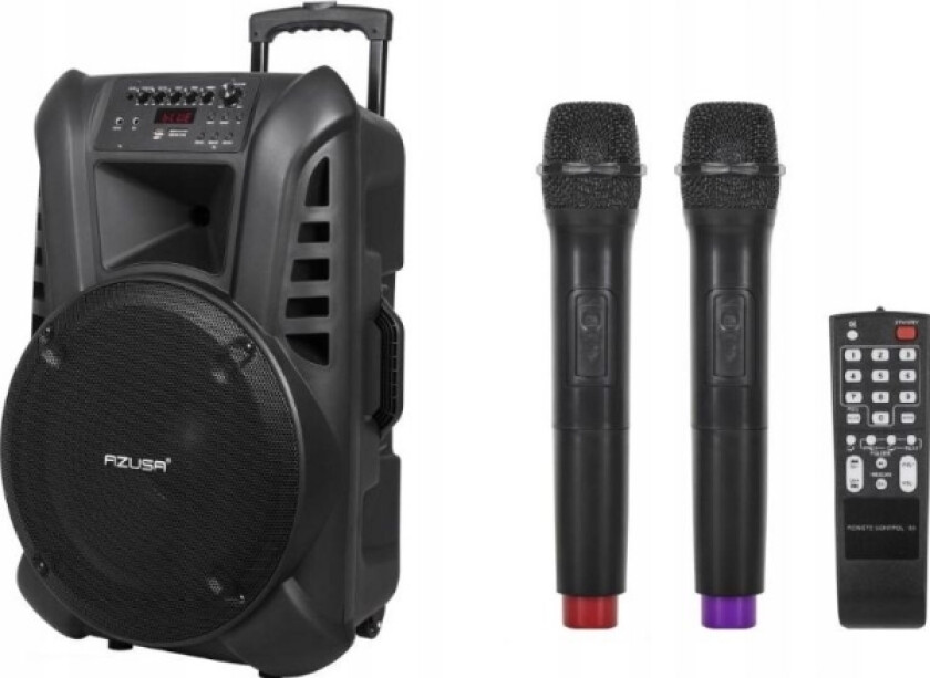 Active Høyttaler (Med 2 Trådløse Mikrofoner, Sd, Bluetooth, Usb) 15" 120W