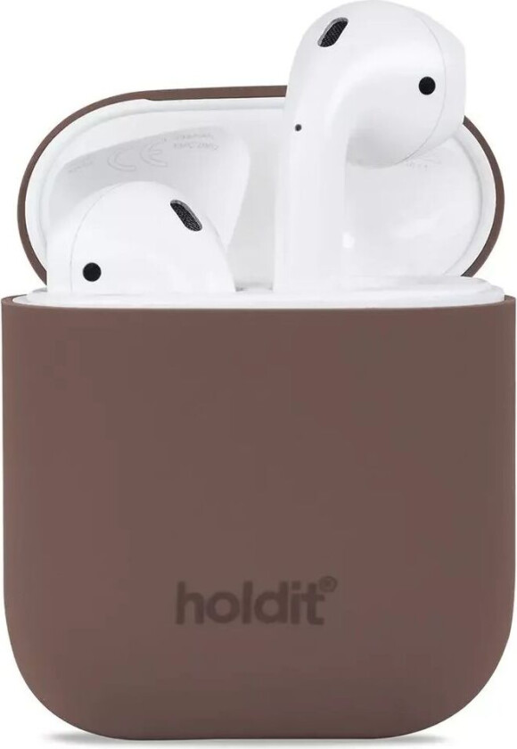 Holdit Nygård Silikondeksel Til AirPods (1 & 2. gen.) - Dark Brown
