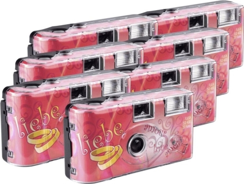 Topshot Love Hearts Engangskamera 7 Stk Med Indbygget Blitz