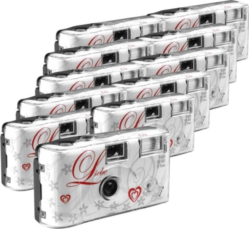 Topshot Love White Engangskamera 11 Stk Med Indbygget Blitz