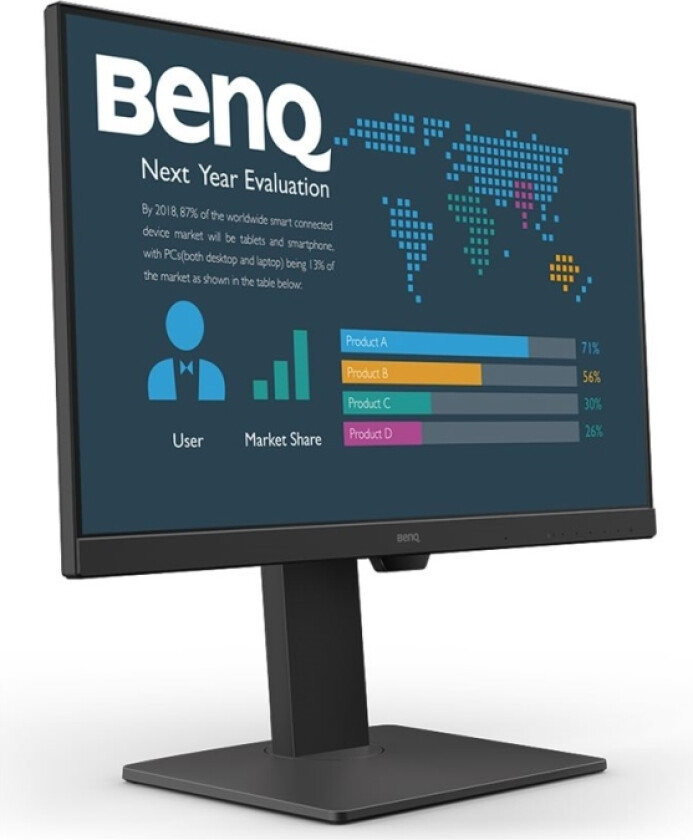Benq - Led-Skjerm - 27" - 1920 X 1080 Full Hd (1080P) @ 100 Hz - Ips - 250 Cd/M² - 1300:1 - 5 Ms - Hdmi, Displayport, Usb-C - Høyttalere