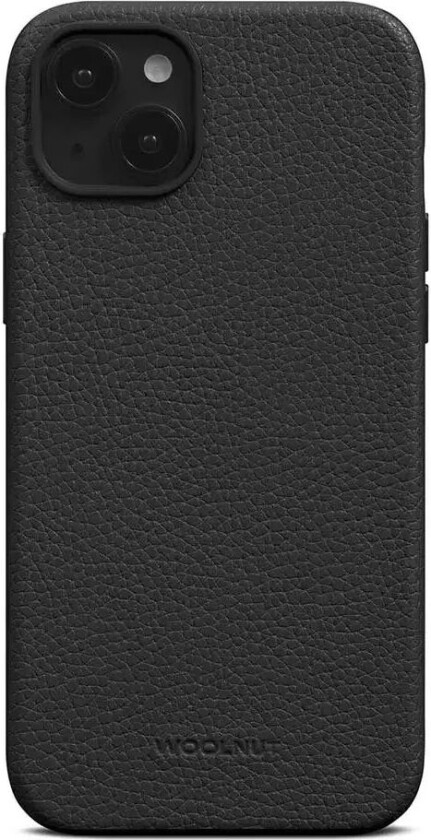 WOOLNUT iPhone 15 Plus WOOLNUT Ekte Skinn Deksel - MagSafe Kompatibel - Svart