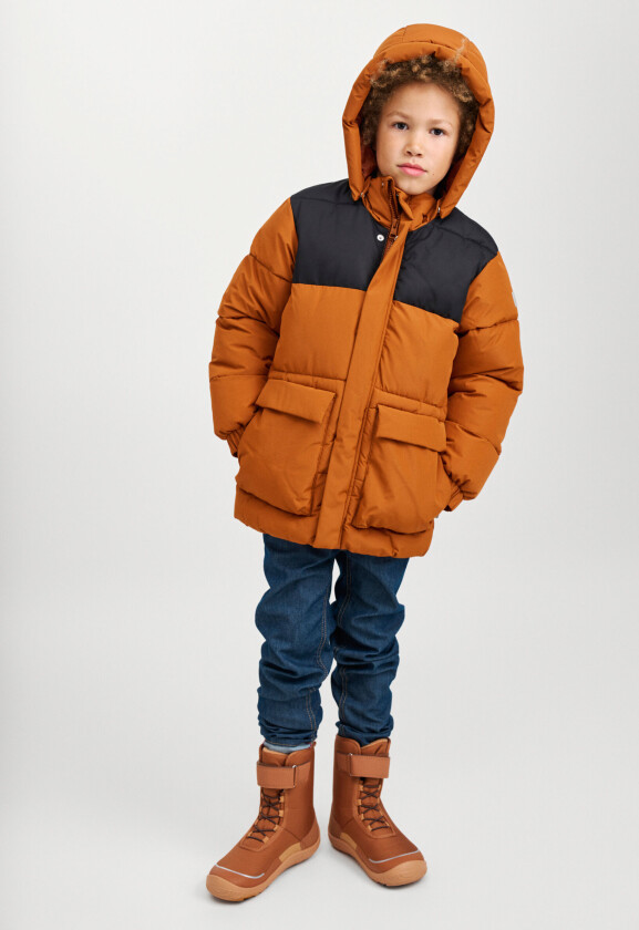 Kids' Winter Jacket Toukola Cinnamon Brown 140