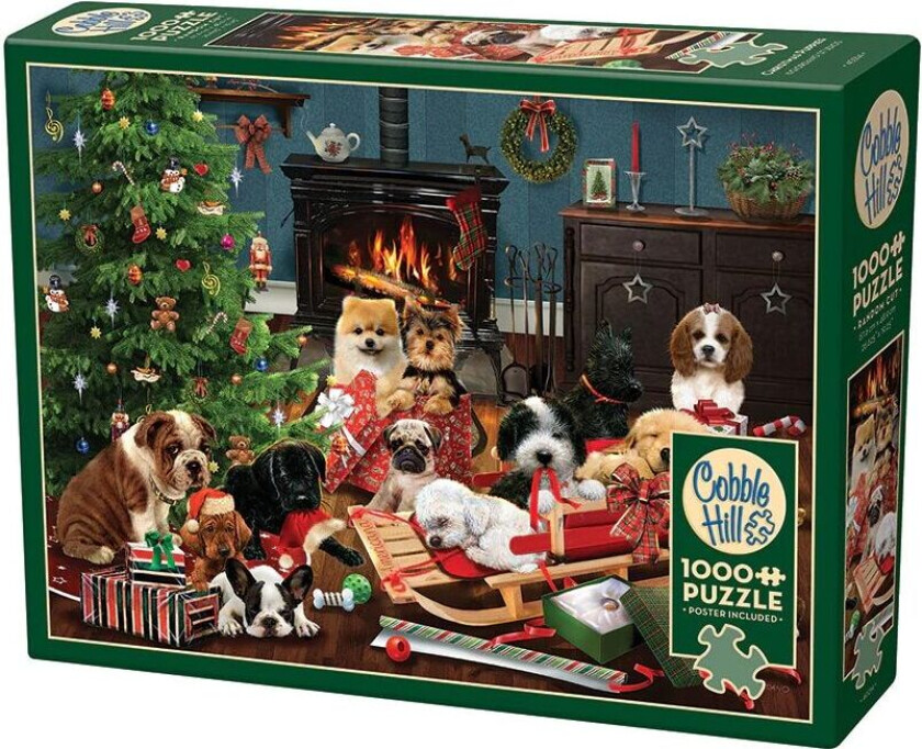 Puslespill Christmas Puppies 1000 brikker, Cobble Hill