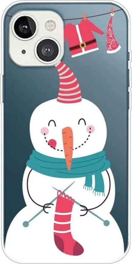 iPhone 15 Fleksibelt Juledeksel i Plast - Snømann