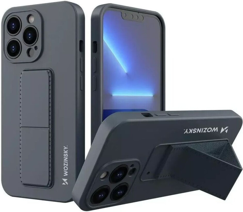 Wozinsky iPhone 13 Pro Wozinsky Silikondeksel m. Kickstand - Mørke Blå