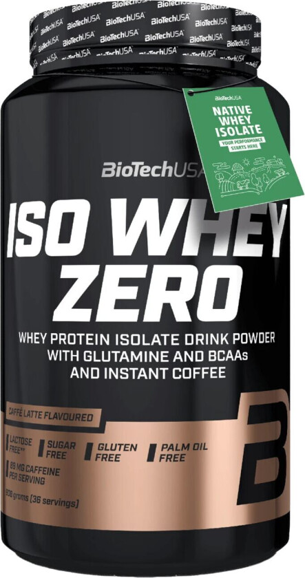 Iso Whey Zero 908g Caffé latte, proteinpulver Caffé latte