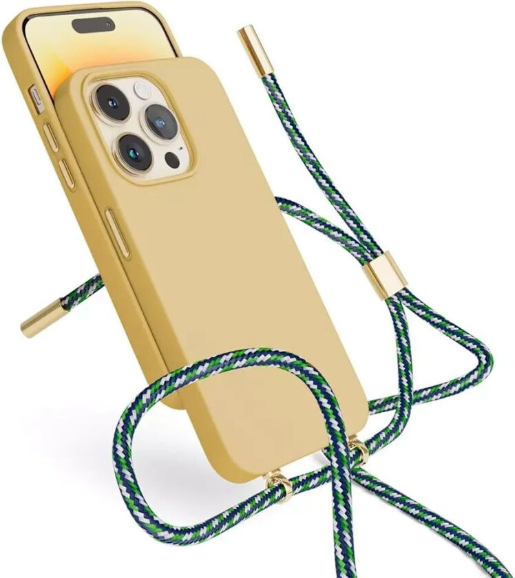 iPhone 14 Pro Silikon Necklace Deksel - Sand