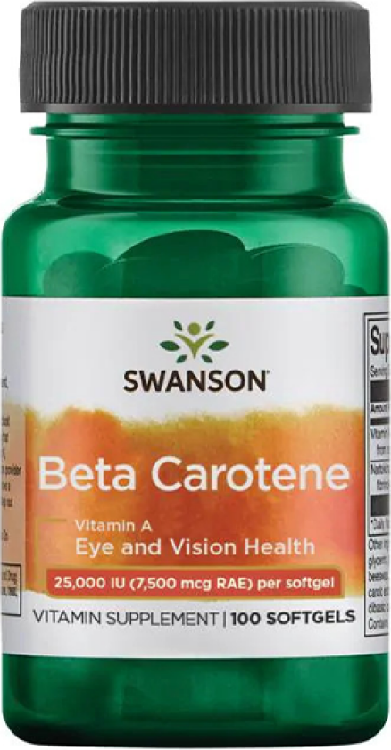 Betakaroten 25000 Iu (7,500 mcg Rae) 100 myke kapsler
