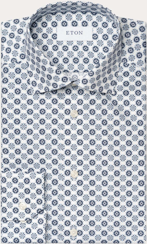 SLIM FIT GEOMETRIC SIGNATURE TWILL SHIRT Mønster, 38