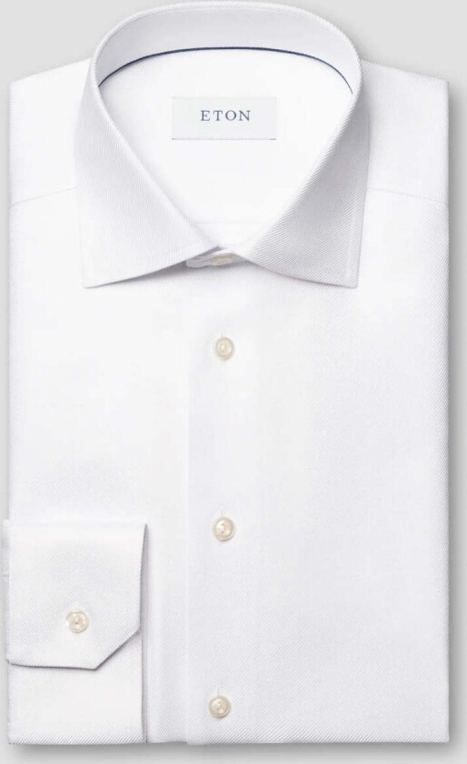 CONTEMPORARY TEXTURED TWILL SKJORTE Hvit, 46