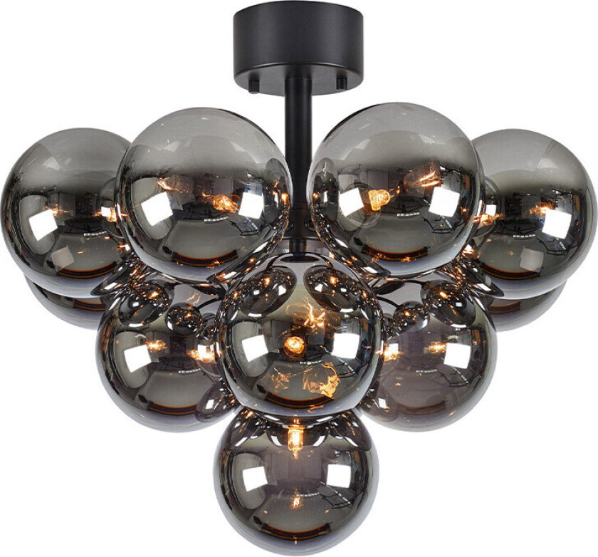 - Merlot 13 Taklampe Matt Svart/Røyk