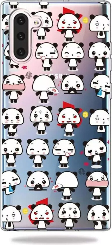 Samsung Galaxy Note 10 Gjennomsiktig Fleksibel Plast Deksel - Små Pandaer