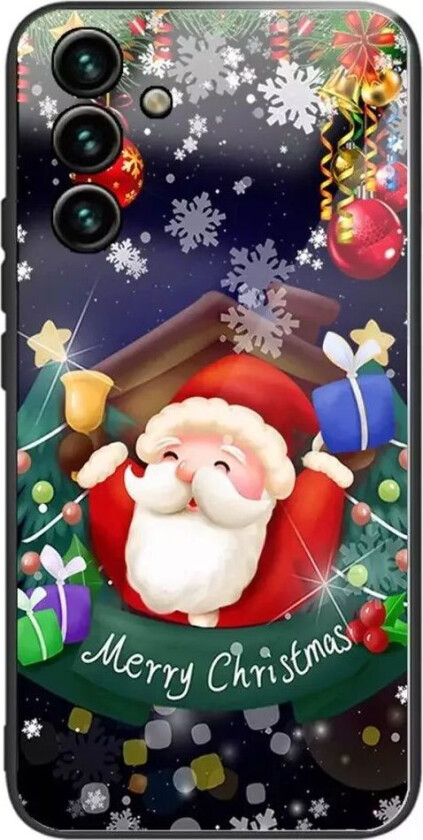 Samsung Galaxy A14 (5G) Jule Deksel m. Glassbakside - Julenissen