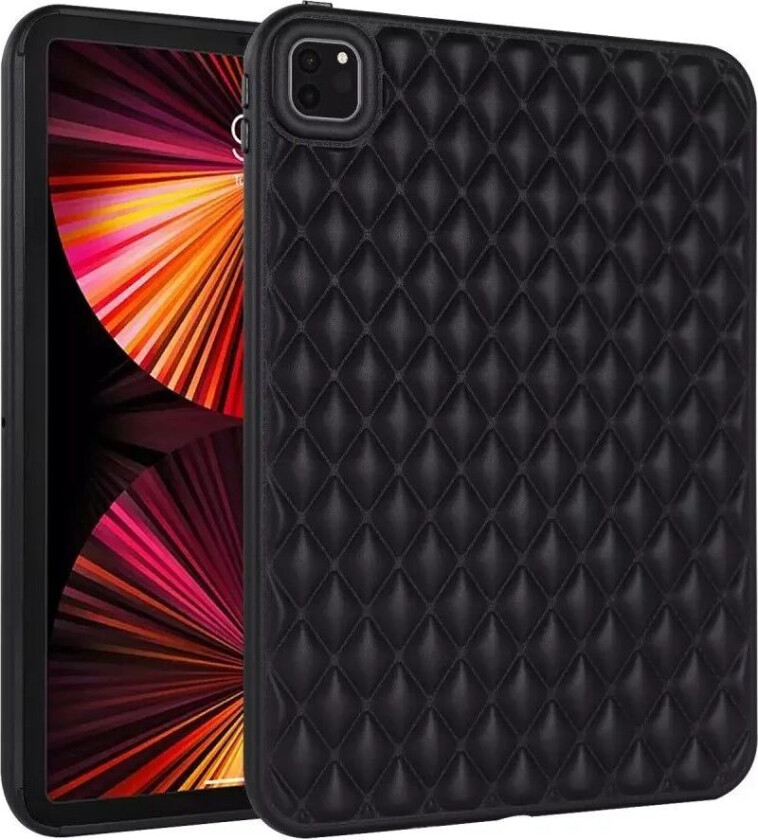 iPad Pro 11" ( 2022 / 2021 / 2020) Fleksibelt Plast Deksel - Rhombe Design - Svart