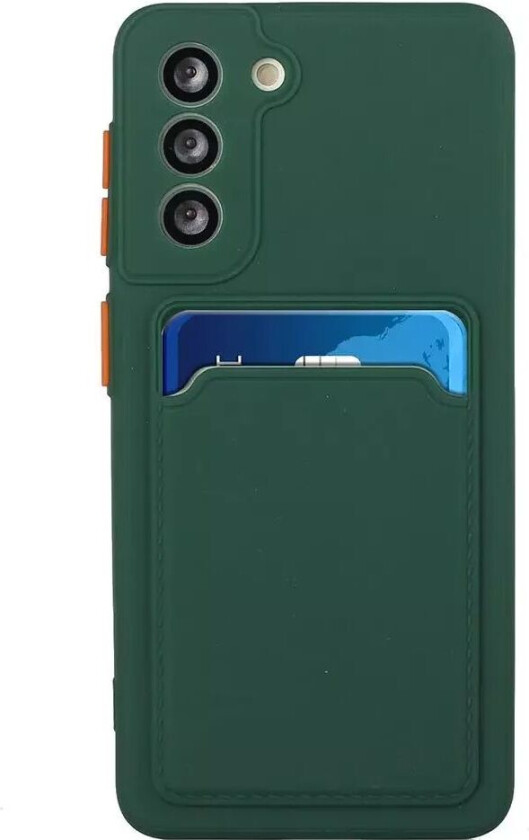 Samsung Galaxy S23 Fleksibelt Plastdeksel med Kortholder - Grønn