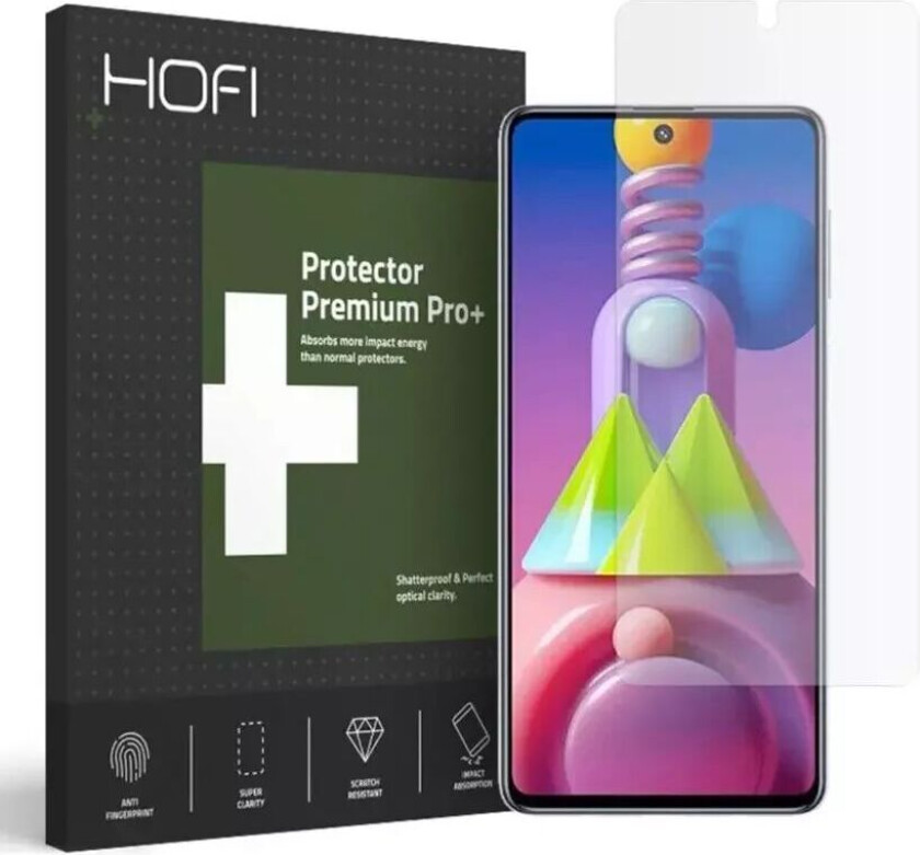 Samsung Galaxy M51 Hofi Hybrid Pro+ Herdetglass Skjermbeskytter - Case Friendly - Gjennomsiktig