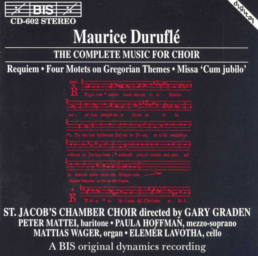 Peter Mattei, Elémer Lavotha, Mattias Wager, Paula Hoffman, St Jacob's Chamber Choir, Gary Graden  The Complete Music For Choir  CD