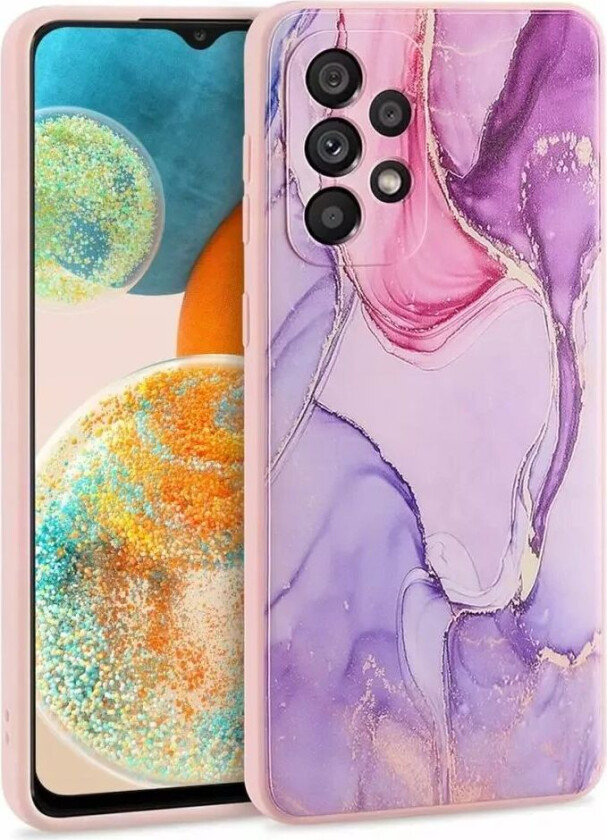 Tech-Protect Samsung Galaxy A23 / A23 (5G) Tech-Protect Marble Deksel - Rosa / Lilla
