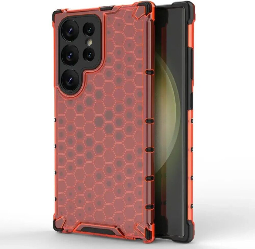 Samsung Galaxy S24 Ultra Hybrid Deksel - Honeycomb Rød