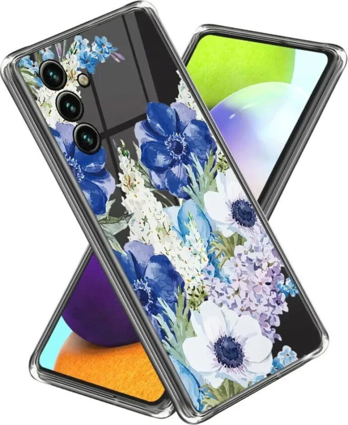 Samsung Galaxy A35 (5G) Fleksibel Plast Deksel m. Motiv - Blå Blomster