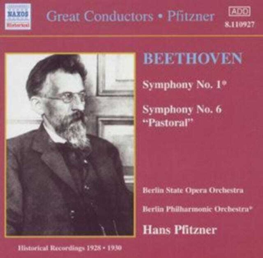 Berlin Philharmonic Orchestra, Hans Pfitzner, Berlin State Opera Orchestra Beethoven: Symphonies 1 & 6 CD