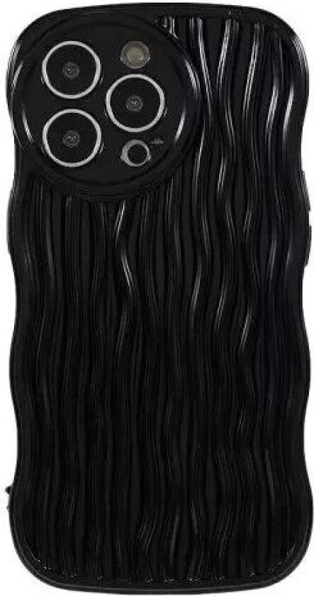 iPhone 13 Pro Fleksibelt Deksel - Bølget - Svart