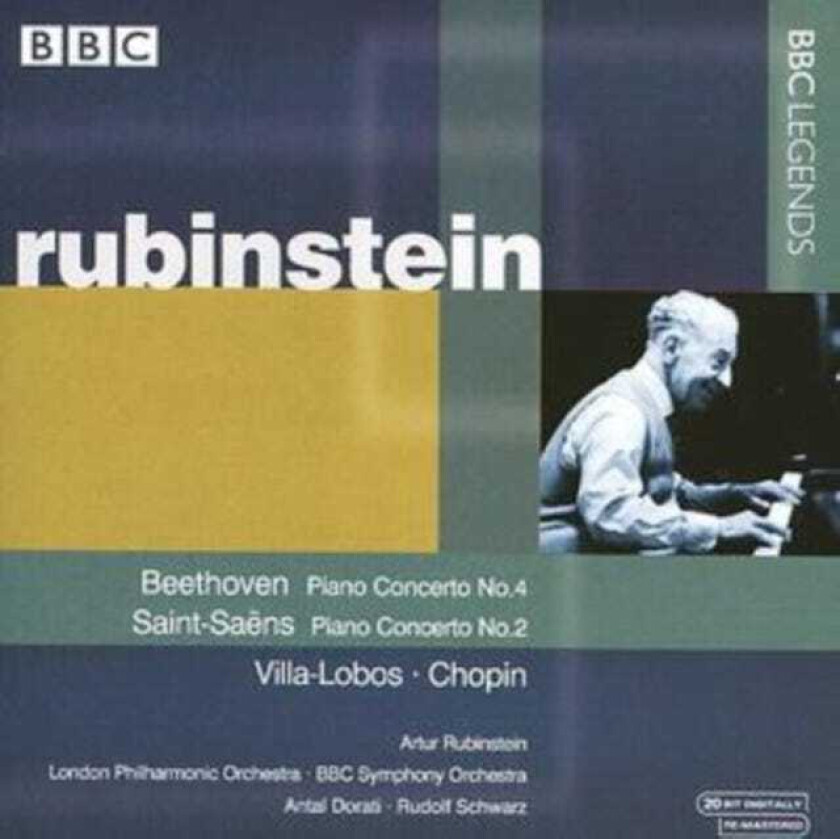 London Philharmonic Orchestra, Antál Dorati, Rudolf Schwarz, BBC Symphony Orchestra, Arthur Rubinstein  Beethoven: Piano Concerto No 4; SaintSaëns: Piano Concerto No 2  CD