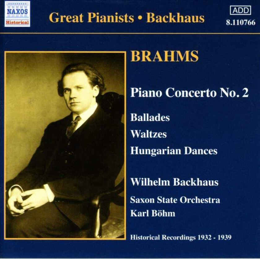 Saxon State Orchestra, Karl Böhm, Wilhelm Backhaus Brahms: Piano Concerto No 2 CD