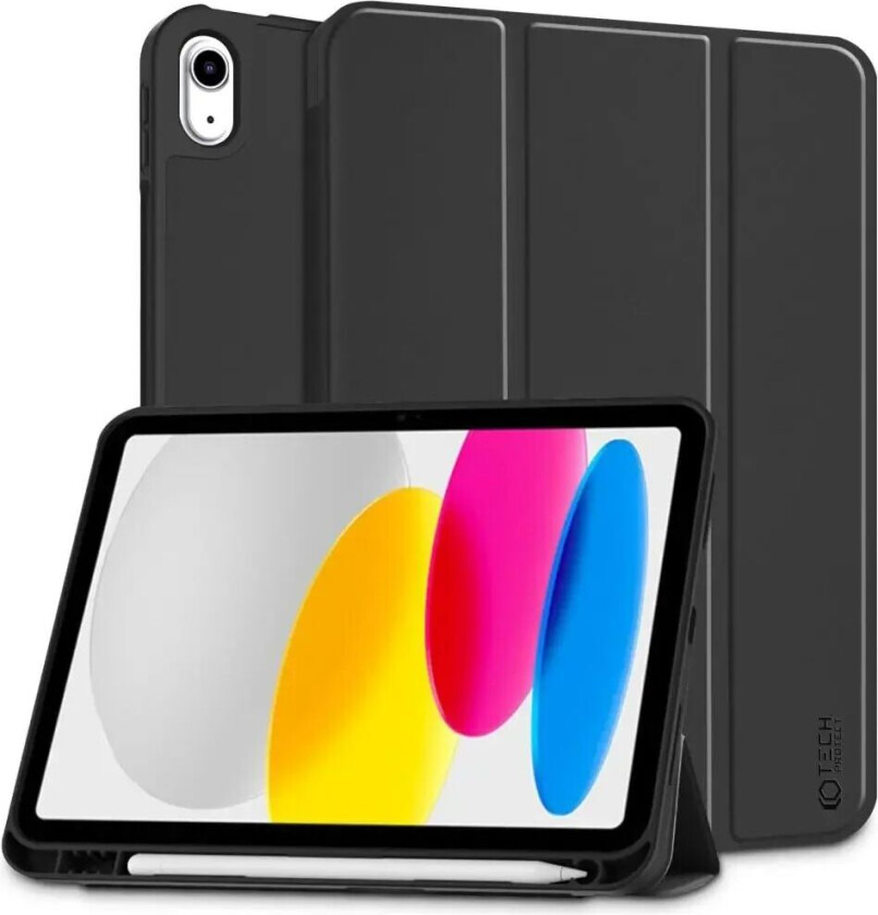 Tech-Protect iPad 10.9" (2022) SC Deksel m. Apple Pencil Holder - Svart