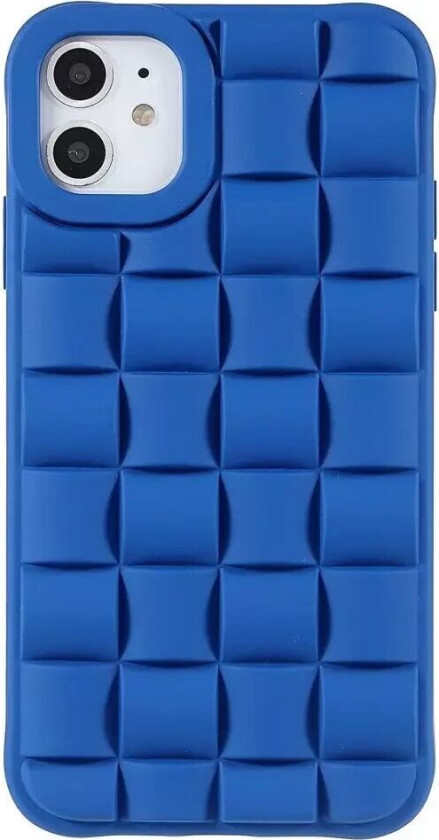 iPhone 11 Grid Texture Silikon Bakdeksel - Blå