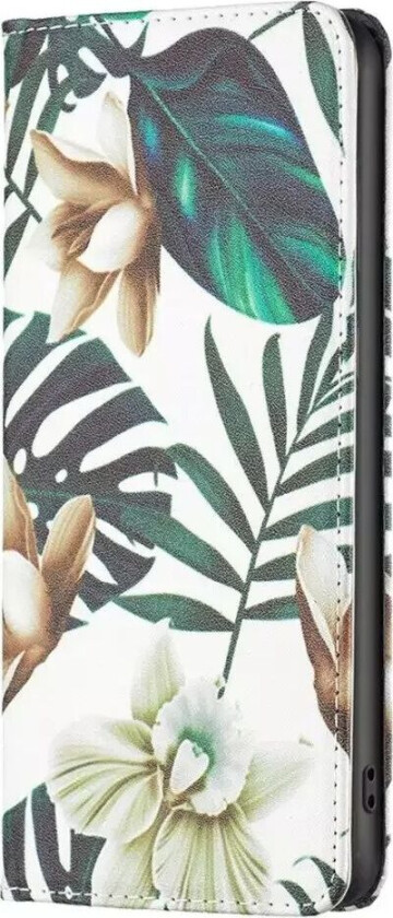 iPhone 14 Pro Max Flip Deksel med Lommebok & Stativfunksjon - Blader og Blomster