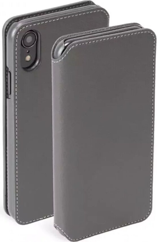 Pixbo 4 Card FolioCase iPhone Xr Skinn Flip Deksel - Grå