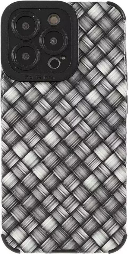 iPhone 13 Pro Fleksibelt Deksel - Vevd Tekstur - Grå