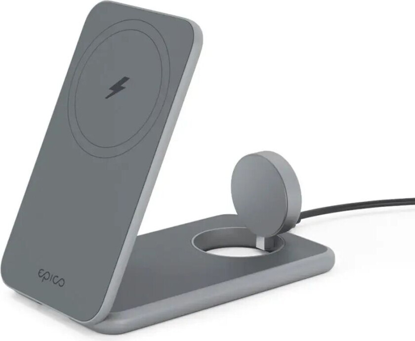 Mag+ Lader Stativ - 3-i-1 Trådløs Lader - MagSafe Kompatibel - Space Grey