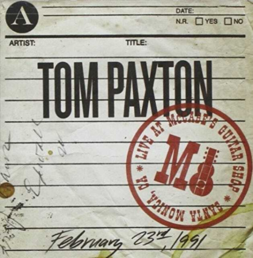Tom Paxton Live At McCabe's Guitar Shop 1991 CD