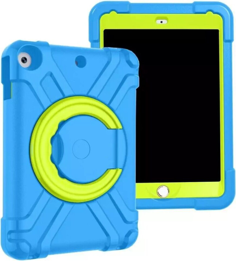 iPad 10.2" (2021 / 2020 / 2019) Barnevennlig Deksel - m. Bærefunksjon & Stativ - Blå/Grønn