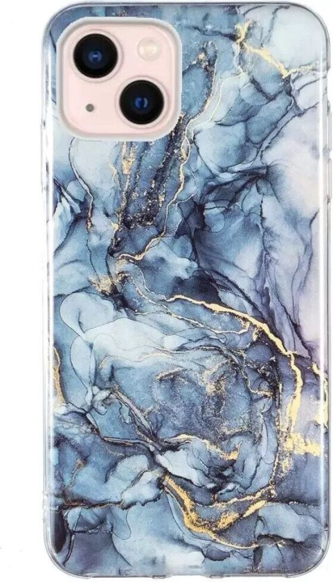 iPhone 13 Fleksibelt Bakdeksel Marmormønster - Grå