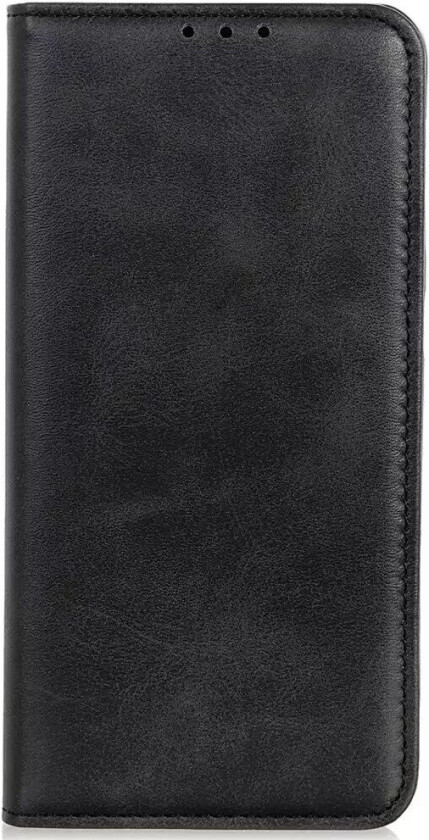 iPhone 14 Plus Flip Deksel i Skinn med Kortholder og Magnetisk Lukking - Svart