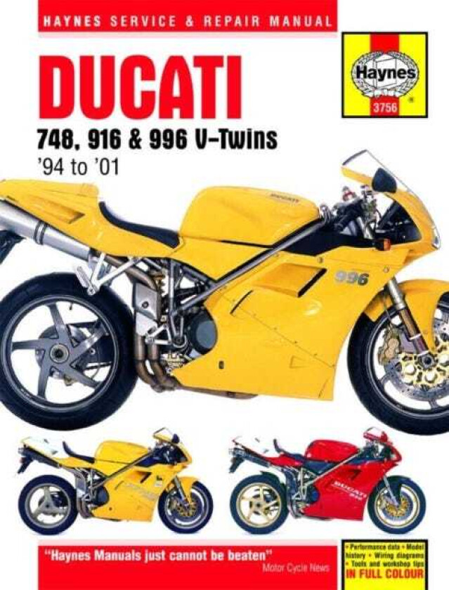 Ducati 748, 916 & 996 4valve VTwins (94 01) Haynes Repair Manual