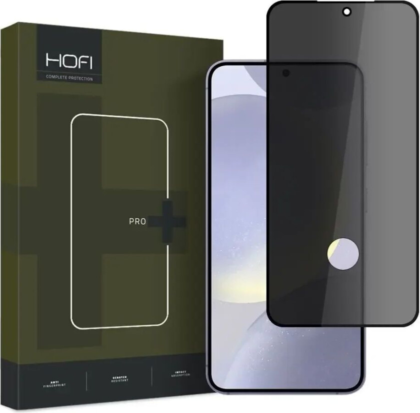 Hofi Samsung Galaxy S24+ (Plus) Glass Pro+ Skjermbeskyttelse med Privacy - Case Friendly - Gjennomsiktig / Svart Kant
