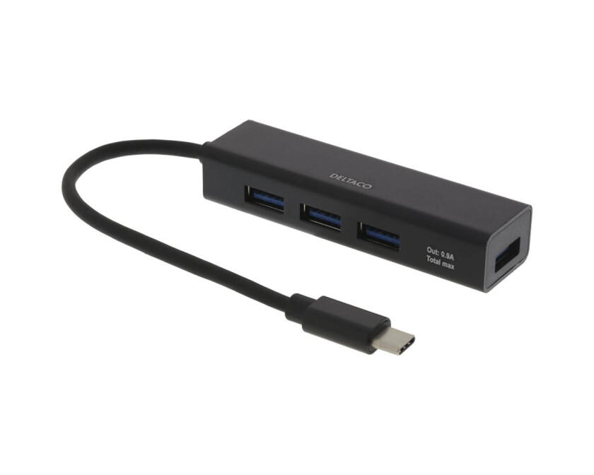 Usb-C Mini Hub 4xusb-A Ports - Svart