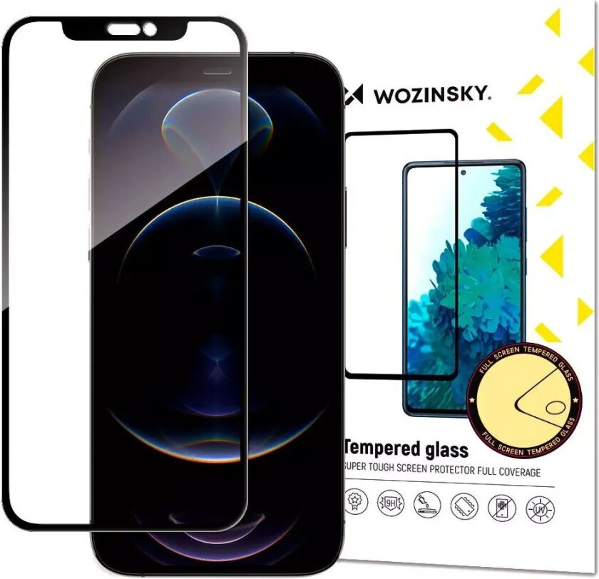 Wozinsky iPhone 14 Plus / 13 Pro Max Skjermbeskytter herdetGglass - Dekselvennlig - Gjennomsiktig m. Svart Kant