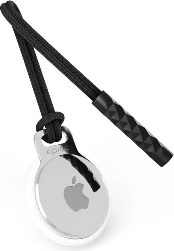 AirTag Metal Holder m. Nylonsnor - Svart / Sølv
