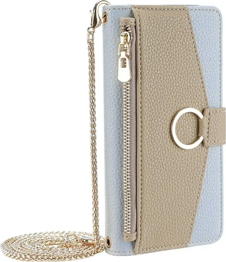 iPhone SE (2022 / 2020) / 8 / 7 Kunstskinn 2-i-1 Flipdeksel med Lommebok og Crossbody Bagfunksjon - Lysegrå