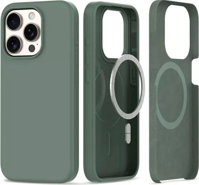 Tech-Protect iPhone 15 Pro Tech-Protect Silikon Deksel - MagSafe Kompatibel - Olive