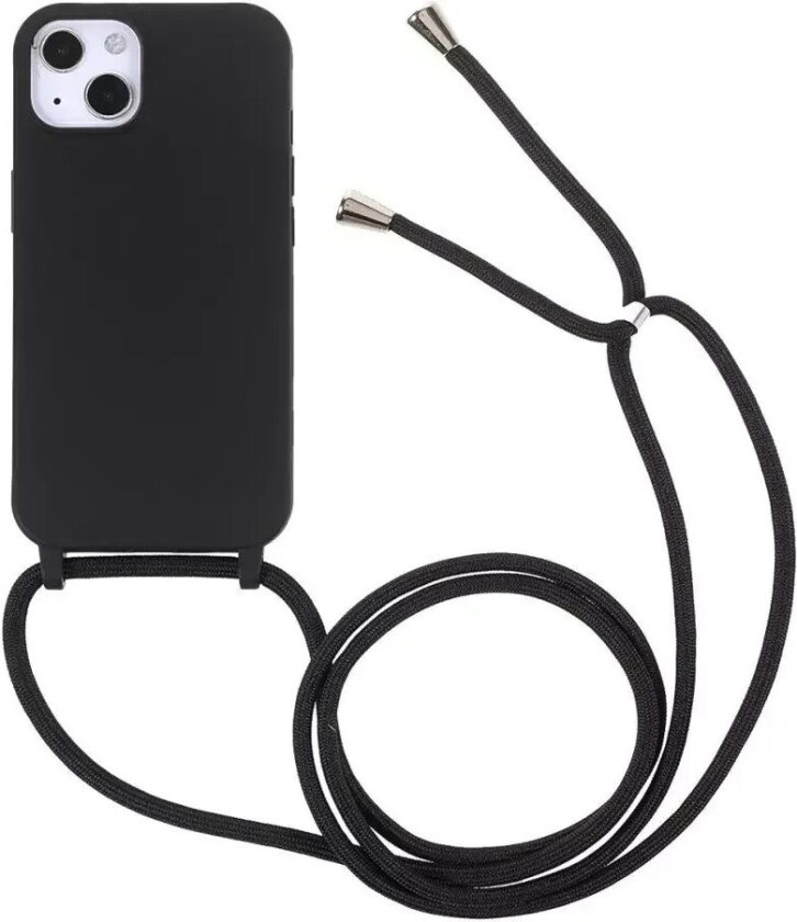 iPhone 13 Fleksibelt Deksel Med Stropp - Svart