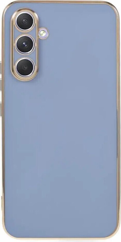 Samsung Galaxy A25 (5G) Fleksibelt Plastdeksel med Gullkant - Blå
