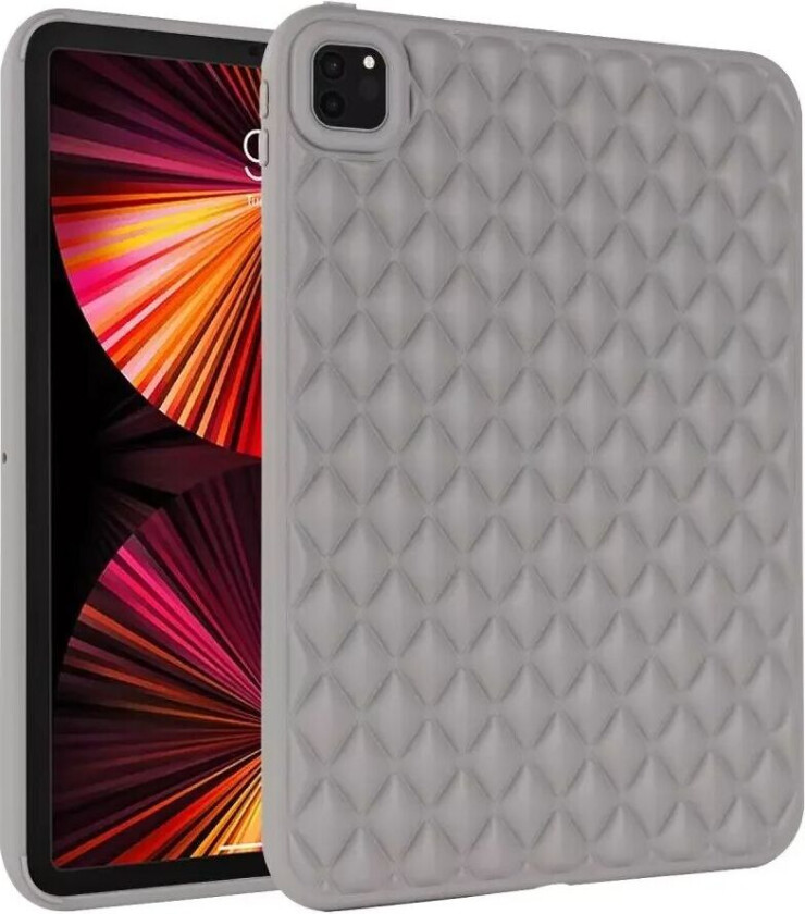 iPad Pro 11" ( 2022 / 2021 / 2020) Fleksibelt Plast Deksel - Rhombe Design - Grå